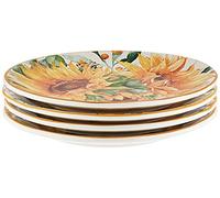 Certified International Sunflower Fields 9" Salad/Dessert Plates, Multi Colored, Medium, Set of 4