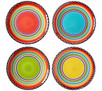 Certified International Tequila Sunrise Salad/Dessert Plate, 9-Inch, Assorted Designs, Set of 4
