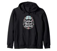 Certified Medical Assistant Floral Cute Zip Hoodie