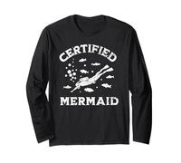 Certified Mermaid Scuba Dive Certification Humor Long Sleeve T-Shirt