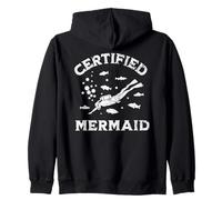 Certified Mermaid Scuba Dive Certification Humor Zip Hoodie