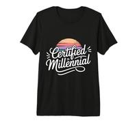 Certified Millennial Kid Generation Meme Age |- Premium T-Shirt
