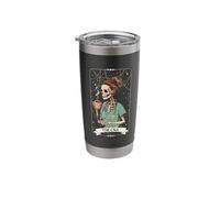 Certified Nurse Assistant Tarot Card Skeleton Messy Bun CNA Stainless Steel Insulated Tumbler