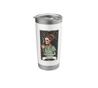 Certified Nurse Assistant Tarot Card Skeleton Messy Bun CNA Stainless Steel Insulated Tumbler