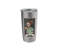 Certified Nurse Assistant Tarot Card Skeleton Messy Bun CNA Stainless Steel Insulated Tumbler
