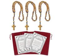 Certified Olive Wood Bulk Catholic Rosary Beads from Israel, Wooden Dangling Cross Pendant, Large Beads, for Men and Women, Baptism, First Communion, & Confirmation, Rosarios Catolicos, Wood, No