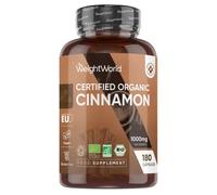 Organic Cinnamon Capsules 1000mg - 180 Capsules - 3 Months Supply - Soil Association Certified Cinnamon Supplement - Source of Polyphenols - Non-GMO, Vegan-Friendly, GMP-Approved & Gluten-Free