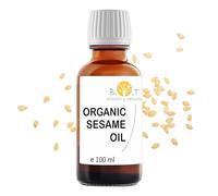 Certified Organic Cold Pressed Sesame Seeds. PREMIUM Sesame Oil 100% Pure & Natural for Beauty Skin (Body & Face), Nails, Ayurvedic Massage, Oil Carrier, Oil Pulling 100 ml 3.52fl oz
