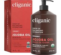 Certified Organic Jojoba Oil 473ml with Pump | 100% Pure Natural Cold Pressed Unrefined, Hexane Free Carrier Oil | for Hair Face & Nails | Cliganic 90 Days Warranty