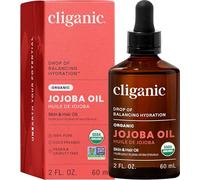 Certified Organic Jojoba Oil 60ml | 100% Pure Natural Cold Pressed Unrefined, Hexane Free Carrier Oil | for Hair Face & Nails | Cliganic 90 Days Warranty
