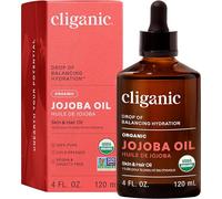 Certified Organic Jojoba Oil 120ml | 100% Pure Natural Cold Pressed Unrefined, Hexane Free Carrier Oil | for Hair Face & Nails | Cliganic 90 Days Wa