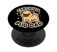 "Certified Pug Dad" Cute Dog Theme Arts PopSockets Adhesive PopGrip