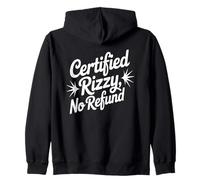 Certified Rizzy No Refund Meme Enthusiast Sarcasam Lover Zip Hoodie