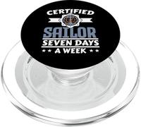 Certified Sailor Seven Days A Week Ship Captain Nautical PopSockets PopGrip for MagSafe