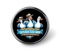 Certified Silly Goose Funny Round Badge Pins Lapel Pin | Alloy Button Brooch Cute Pin Badges for Bags Backpack Clothes Hats
