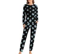 Certified Silly Goose Womens Pyjamas Sets Pjs Lounge Wear Long Sleeve Top And Pants with Pockets Loungewear