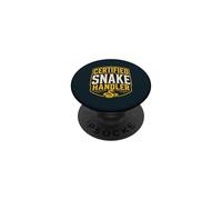 Certified Snake Handler Reptile Serpent Keeper PopSockets Adhesive PopGrip