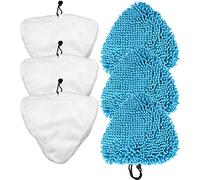 Certified Steam Mop Pads for Vax S86-SF-CC S7 Thane H20 HD H20X5 Vileda Beldry Vytronix STM01 Genie Neo Fits Most Triangle Steam Mops (3X Coral + 3X Microfibre) Universal Pack of 6 Multipack