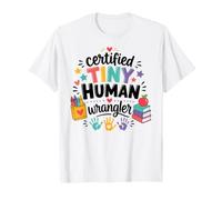 Certified Tiny Human Wrangler Pre-K Teacher Back to School T-Shirt
