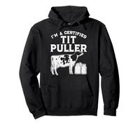 Certified Tit Puller Cow Farming Farm Animal Farmer Gift Pullover Hoodie