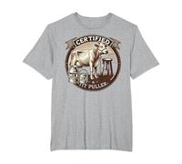 Certified Tit Puller Vintage Dairy Farmer Jersey Cow Humor T-Shirt, Men's Big and Tall, Heather Grey, 6X Tall
