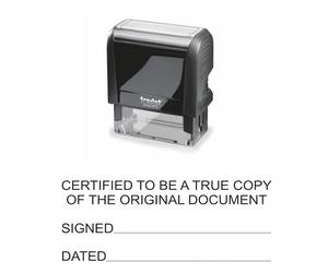 CERTIFIED TRUE COPY RUBBER STAMP SELF INKING, ACCOUNTS SOLICITORS OFFICE 55x21mm