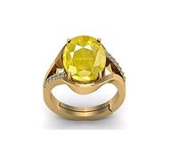 Certified Unheated Untreatet 12.25 Ratti A+ Quality Natural Yellow Sapphire Pukhraj Gemstone Gold Plated Ring For Women'S And Men'S-B0BRX1RGMRNAMZ