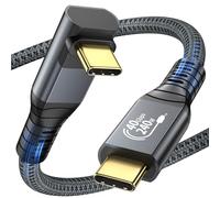 Certified USB4 Cable for Thunderbolt 4 Cable, 40Gbps Down Angle USB C Data Transfer Cable, 90 Degree 8K@60Hz Video, 240W PD Fast Charging for iPhone 16/17,Steam Deck,USB C Monitor,SSD,MacBook (6FT)