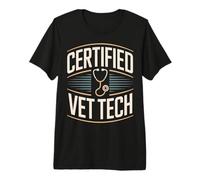 Certified Vet Tech Veterinary Technician Stethoscope Premium T-Shirt