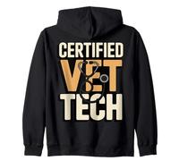 Certified Vet Tech Veterinary Technician Stethoscope Zip Hoodie