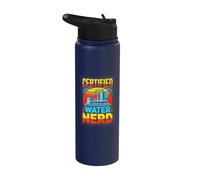 Certified Water Nerd Retro Water Engineer Humor Stainless Steel Insulated Water Bottle
