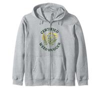 Certified Weed Hugger Funny Native Plant Gardening Zip Hoodie