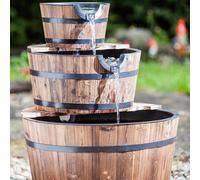 Certikin Heissner 3-Tier Wooden Barrel Water Feature With Pump 016592-00