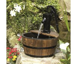 Certikin Heissner Single Wooden Barrel & Hand Pump Water Feature 016596-00