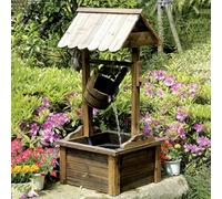 Certikin Heissner Wooden Wishing Well Water Feature With Pump + Light 016596-00