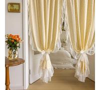 CERTNKI 2 Panels Embroidered Chrysanthemum Semi Sheer Curtains Floral Voile Window Draperies Treatment for Bedroom Living Room,Eyelet,H200xB140cm