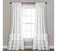 CERTNKI Lotus Leaf Edge Semi Transparent Curtain Luxurious Curtain Super Soft White Voile Curtain for Kitchen Bedroom Livingroom,Hook up,H140xB170cm