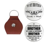 Certykllp Custom To My Brother Coin Pocket Hug Personalized Brother Fist Bump Pocket Hug Token Keychain With Names Sentimental Brothers Keepsake Gift, Brothers Appreciation Gift-4