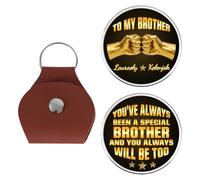 Certykllp Custom To My Brother Coin Pocket Hug Personalized Brother Fist Bump Pocket Hug Token Keychain With Names Sentimental Brothers Keepsake Gift, Brothers Appreciation Gift-14
