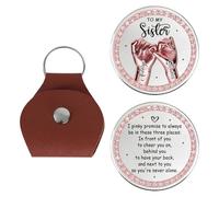 Certykllp Personalized To My Sister Pocket Hug with Name Custom 2D Sisters Forever Pocket Coin Keychain for Women, Besties, BFF, Sisters by Heart Forever, Friendship Gifts-2