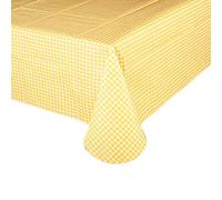 Cerulean Vinyl Tablecloth with Flannel Backing Waterproof Oil-Proof,PVC Table Cloth Stain-Resistant Wipeable Rectangle Table Cover for Indoor and Outdoor- Size: (Yellow,60X90 Inch)