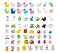 Cerulume 100 Pcs Mini Resin Animals, Tiny Resin Animals Mixed Bulk for DIY Crafts, Fairy Garden, Dollhouse Accessories, and Aquarium Decoration, Mini Plastic Animal Hide Crafts Decor
