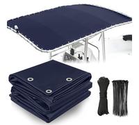 Cerumute 1200D Heavy Duty Marine Grade Boat T Top Canvas Replacement Center Console Boat Waterproof T Top Canvas with Storage Bag Without Frame Dark Navy (71" x 56")