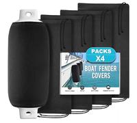 Cerumute Boat Fender Covers, 4 Pack 9" x 26" Boat Bumper Covers for Center Rope Tube Style Fenders (Boat Fender Not Included)