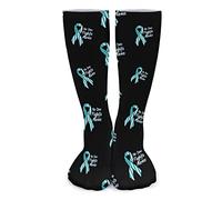 Cervical Cancer Awareness Flag Print Knee High Socks Over The Calf Cosplay Stockings Sport Compression Tube Leg Warmers For Men Women