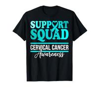 Cervical Cancer Awareness Support Squad Teal Ribbon T-Shirt