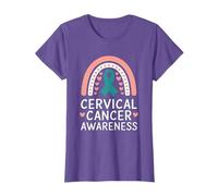 Cervical Cancer Awareness Teal Rainbow Support T-Shirt