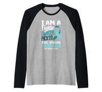 Cervical Cancer Picked The Wrong Woman to Mess with Ribbon Raglan Baseball Tee