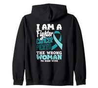 Cervical Cancer Picked The Wrong Woman To Mess With Ribbon Zip Hoodie