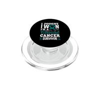Cervical Cancer Survivor I Fought I Won Teal Ribbon PopSockets PopGrip for MagSafe